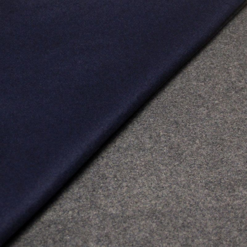 Drap de laine double face 100% laine - Bleu & gris