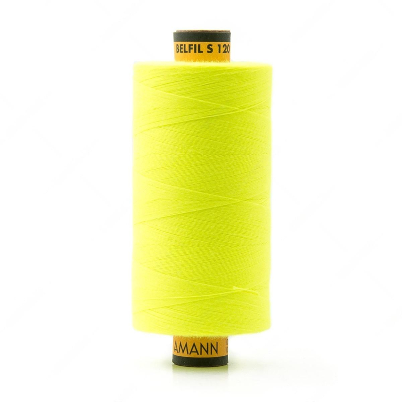 Bobine fil à coudre 1000m tout tissus Amann Belfil - Jaune fluo FUS1426