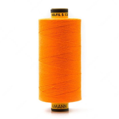 Bobine fil à coudre 1000m tout tissus Amann Belfil - Orange fluo FUS1428