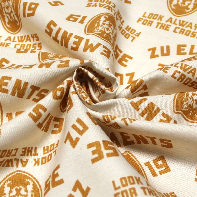 Gabardine fine 100% coton - Blason orangé