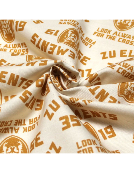Gabardine fine 100% coton - Blason orangé