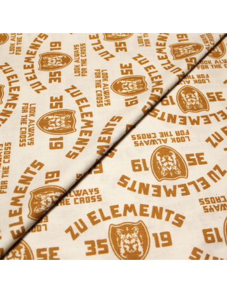 Gabardine fine 100% coton - Blason orangé