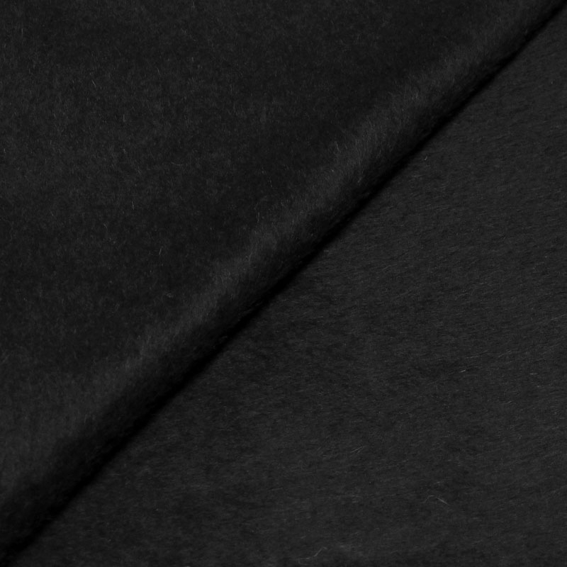 Tissu manteau laine & mohair - Noir