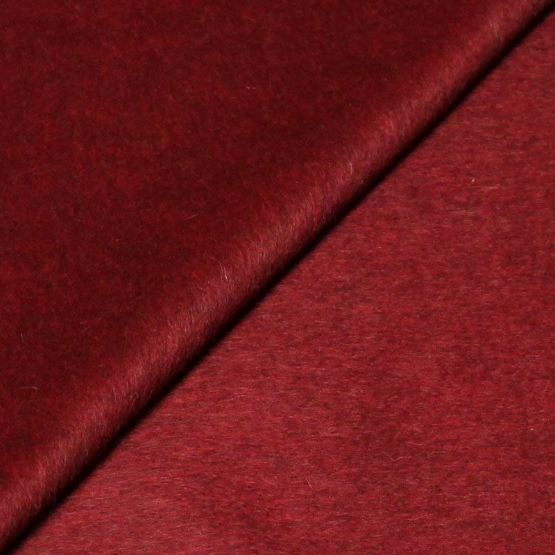 Tissu manteau laine & mohair - Rouge carmin
