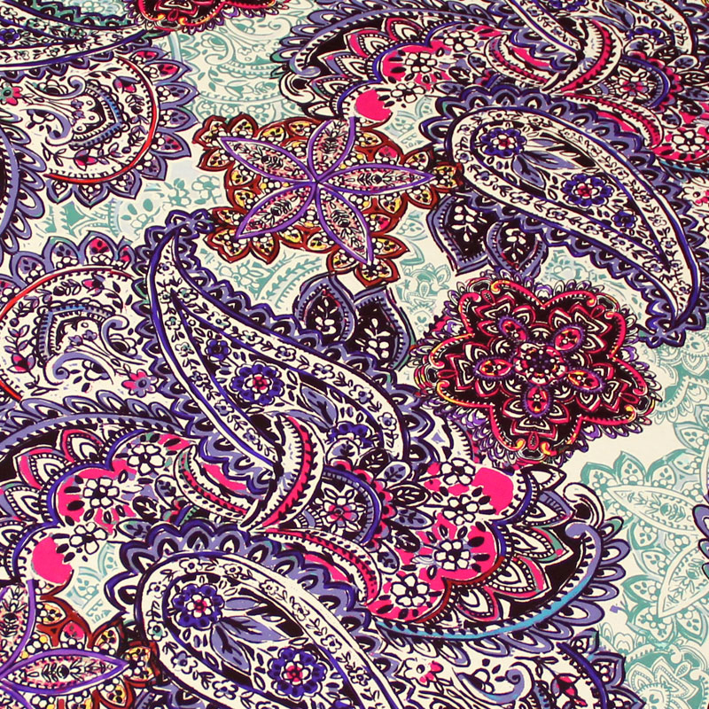 Crêpe de Chine 100% soie - Cachemire violet