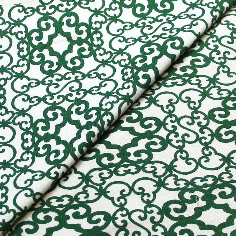 Gabardine coton & élasthanne - Baroque vert