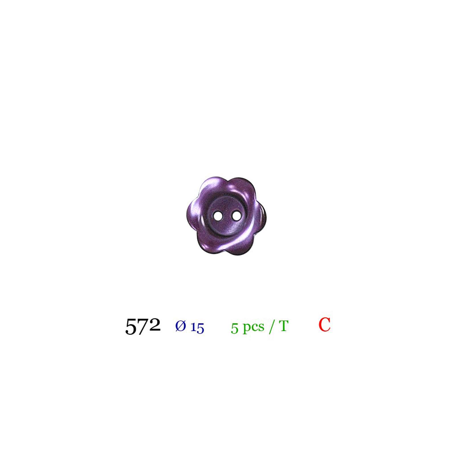 Tube 5 boutons fleur violet Ø 15mm