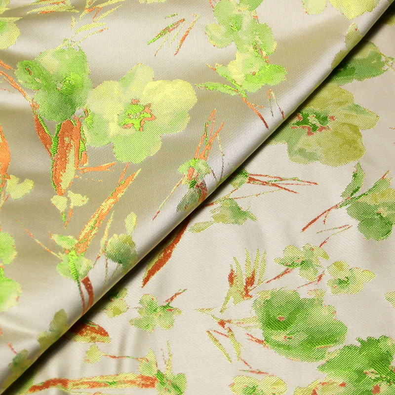 Jacquard - Fiore vert & orange