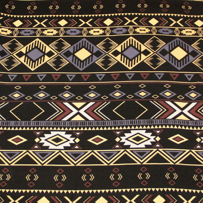 Twill 100% viscose - Motif aztèque