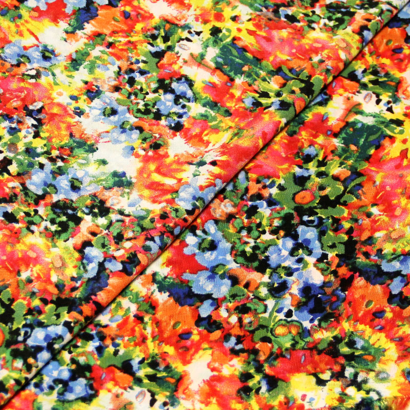 Javanaise imprimée - Éclat fleuri orange, vert & bleu