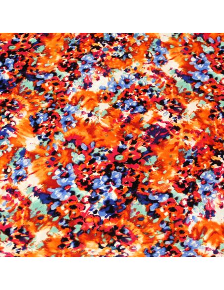 Javanaise imprimée - Éclat fleuri orange, bleu & rose