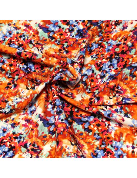Javanaise imprimée - Éclat fleuri orange, bleu & rose