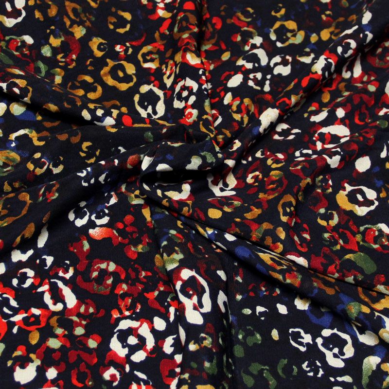 Javanaise imprimée - Tacheté multicolore fond marine