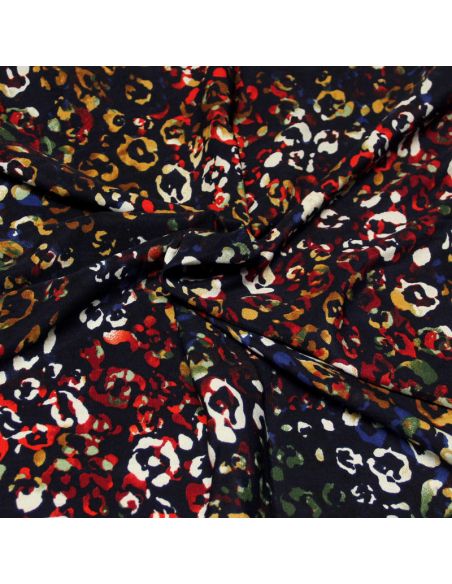 Javanaise imprimée - Tacheté multicolore fond marine