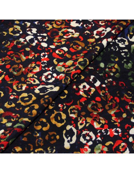 Javanaise imprimée - Tacheté multicolore fond marine