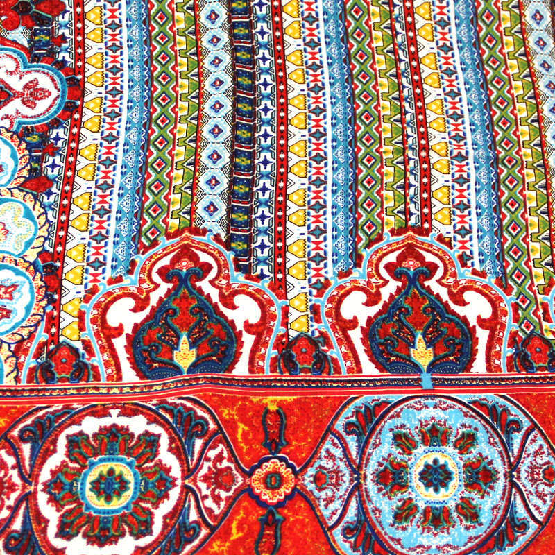 Javanaise imprimée - Mosaïque ethnique rouge & bleu