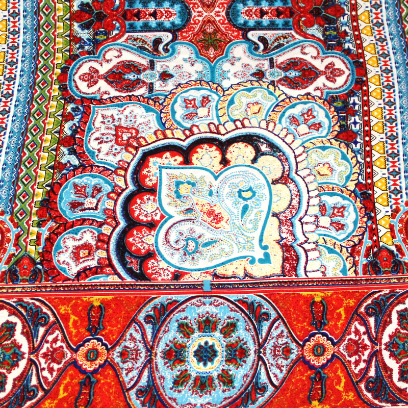 Javanaise imprimée - Mosaïque ethnique rouge & bleu