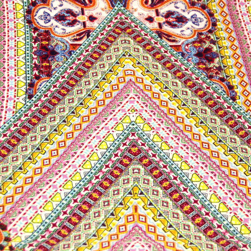 Javanaise imprimée - Mosaïque ethnique rose & jaune