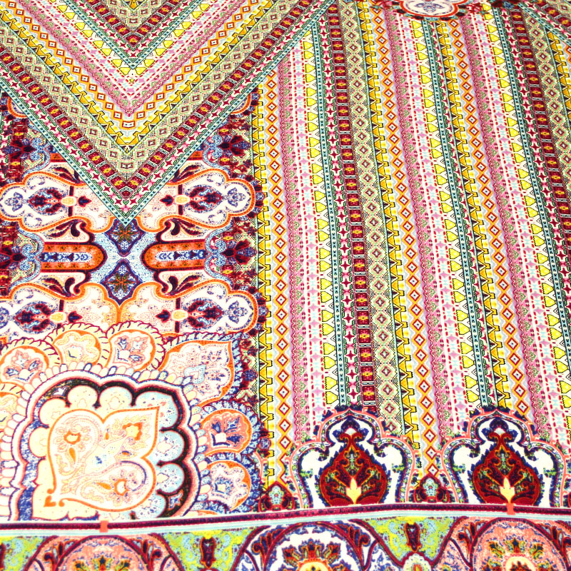 Javanaise imprimée - Mosaïque ethnique rose & jaune