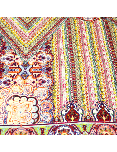 Javanaise imprimée - Mosaïque ethnique rose & jaune