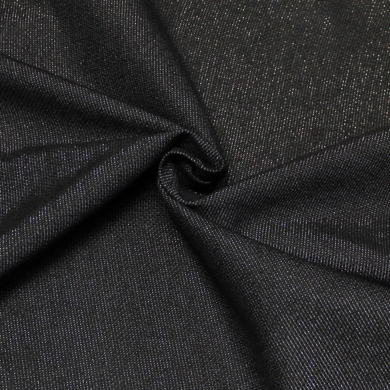 Tissu broché - Noir brillant