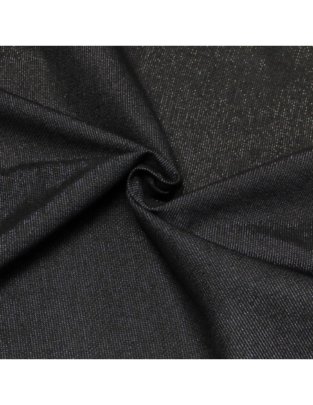 Tissu broché - Noir brillant