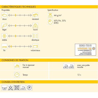 Entoilage thermocollant Vlieseline - G405 Blanc 2