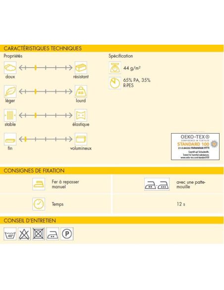 Entoilage thermocollant Vlieseline - G405 Blanc