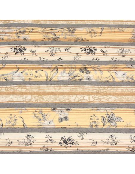 Popeline coton & élasthanne - Rayure bayadère fleuri