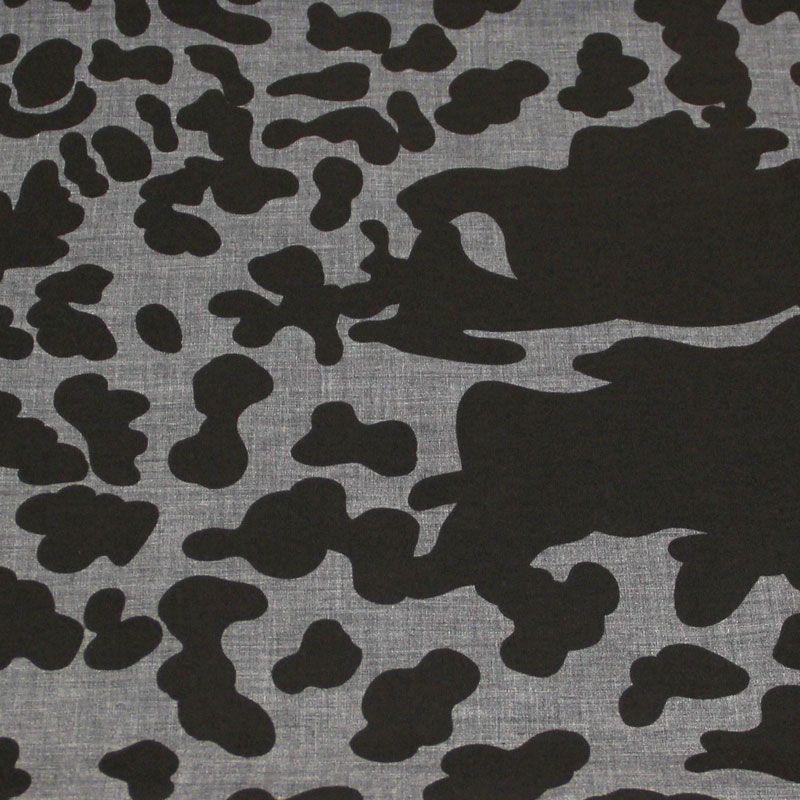 Batiste 100% coton - Tacheté noir fond gris