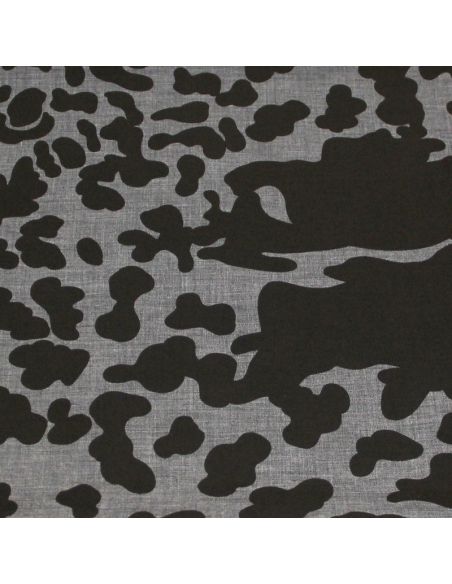 Batiste 100% coton - Tacheté noir fond gris