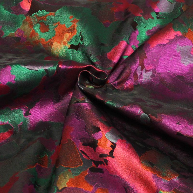 Jacquard - Motif abstrait violet & vert