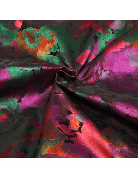 Jacquard - Motif abstrait violet & vert