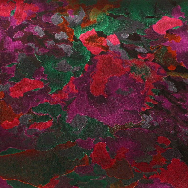 Jacquard - Motif abstrait violet & vert