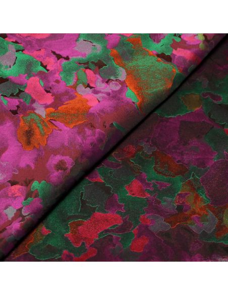 Jacquard - Motif abstrait violet & vert