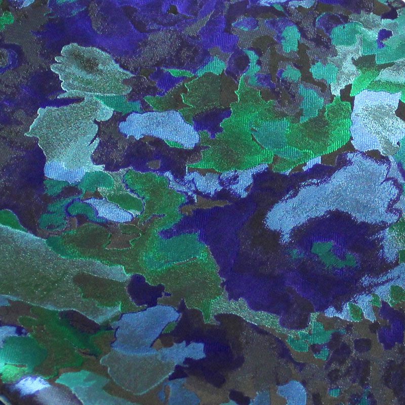 Jacquard - Motif abstrait bleu & vert