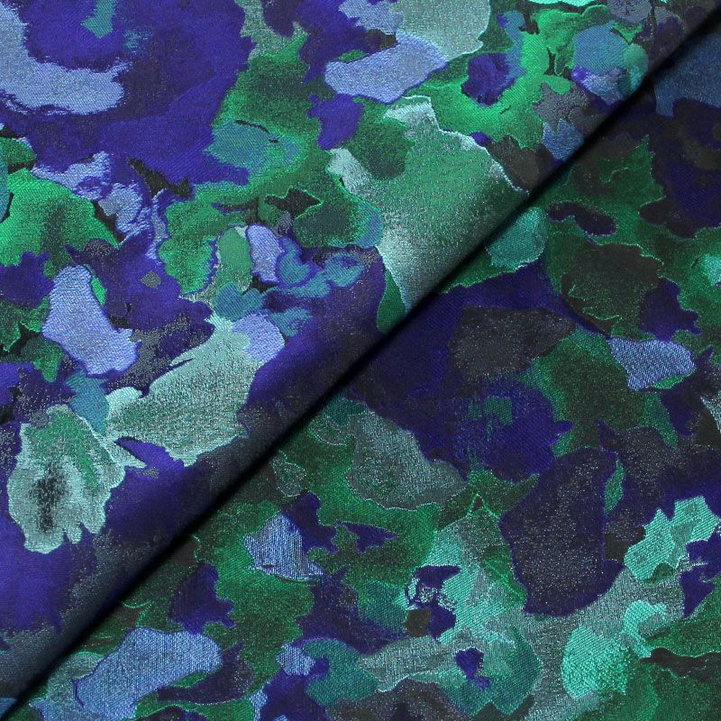 Jacquard - Motif abstrait bleu & vert