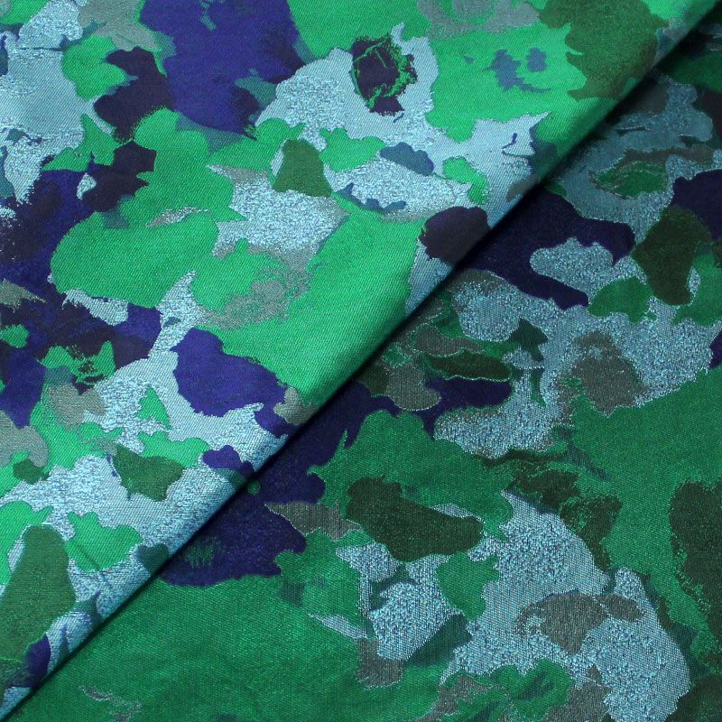 Jacquard - Motif abstrait bleu & vert