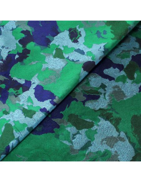 Jacquard - Motif abstrait bleu & vert