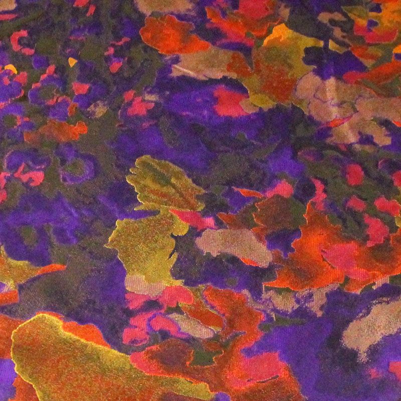 Jacquard - Motif abstrait orange & violet