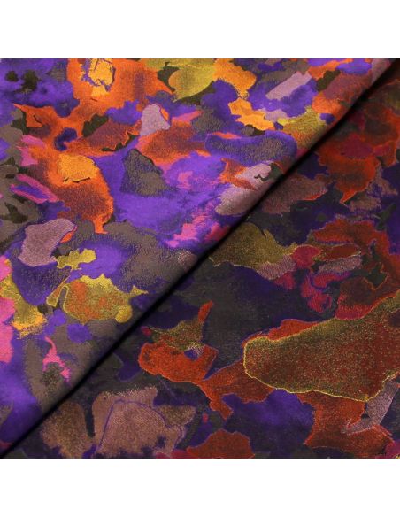 Jacquard - Motif abstrait orange & violet