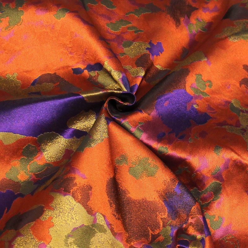 Jacquard - Motif abstrait orange & violet