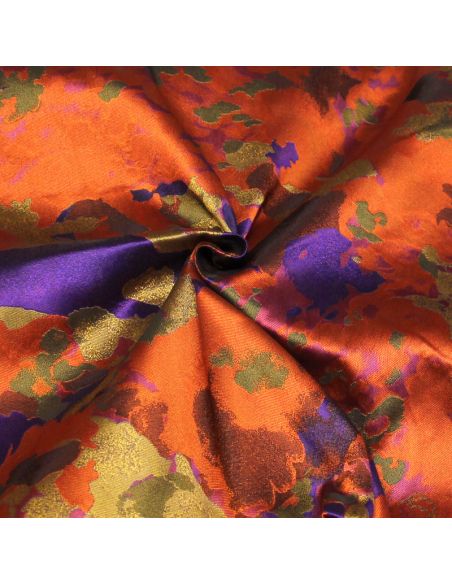 Jacquard - Motif abstrait orange & violet