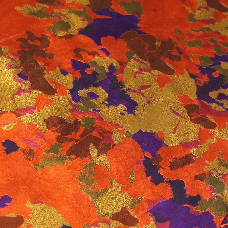Jacquard - Motif abstrait orange & violet