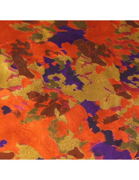 Jacquard - Motif abstrait orange & violet