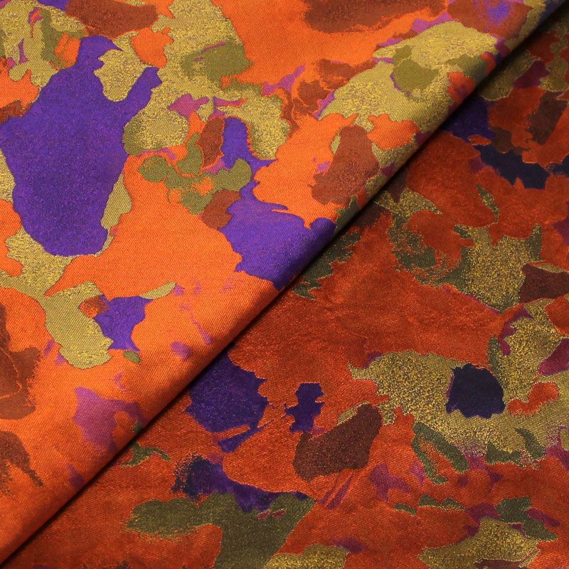 Jacquard - Motif abstrait orange & violet