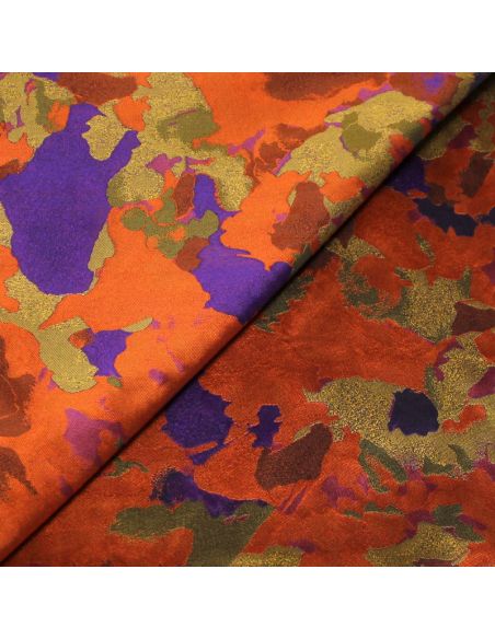 Jacquard - Motif abstrait orange & violet