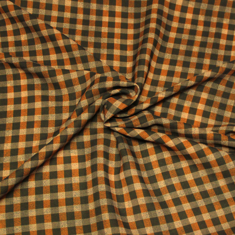 Crêpe - Carré vintage marron & orange