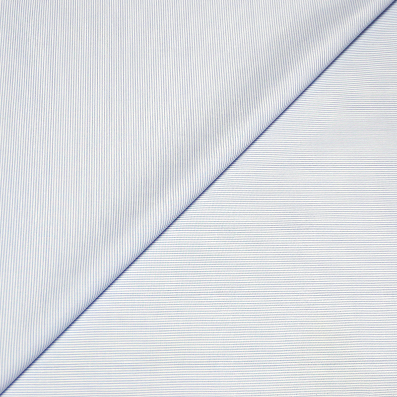 Tissu chemise 100% coton - Rayé bleu & blanc
