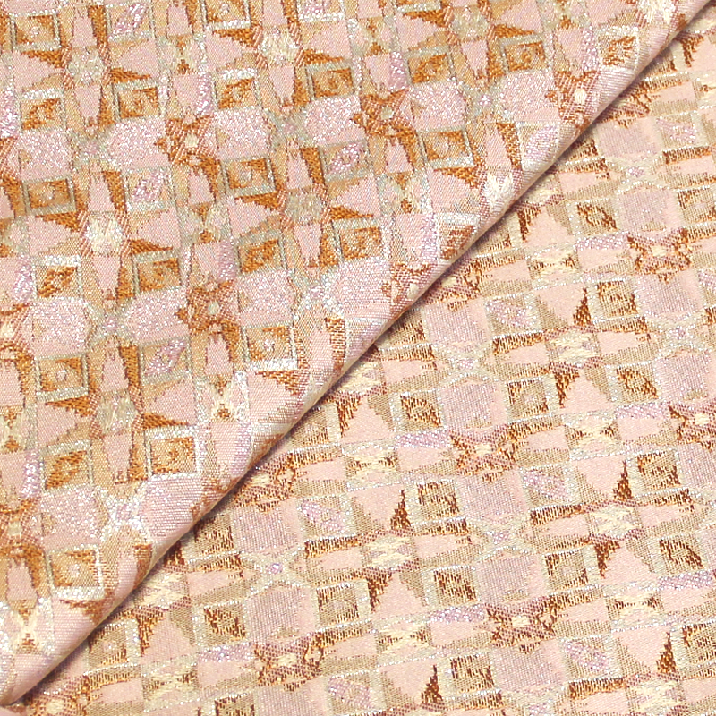 Tissu broché - Maissa rose & orange